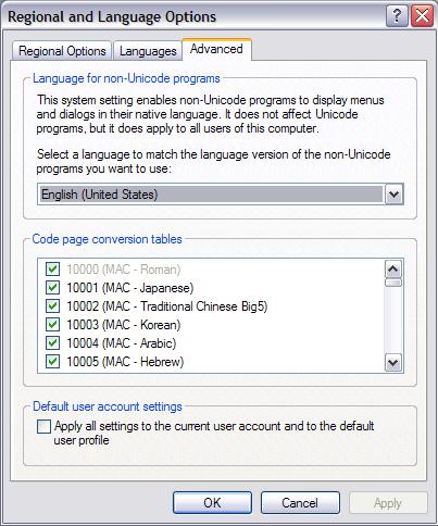 language for non-unicode programs