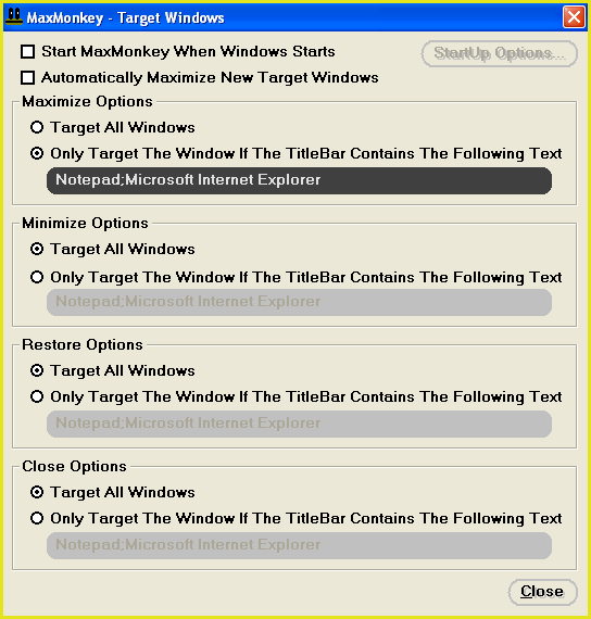 maximize minimize browser window